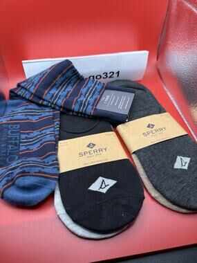 Lot of 5 Men’s Socks Sperry Mid Vamp Liner & Buffalo David Bitton Dress